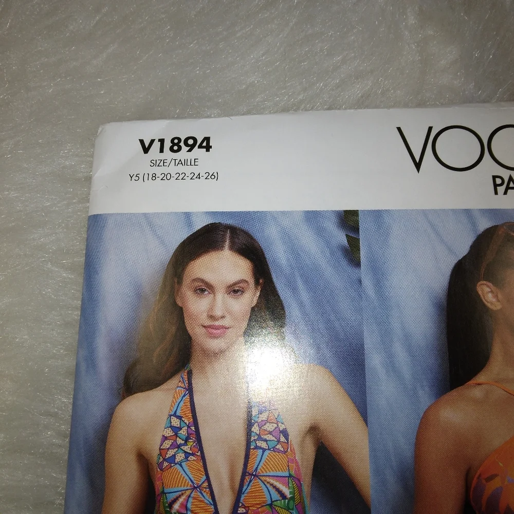 VOGUE V1894 SZ 18-26 Misses Lined Swimsuit with ruching in 2 styles